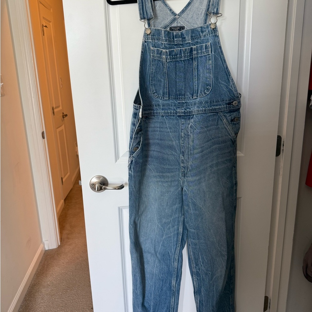 Abercrombie & Fitch Light Blue Denim Overalls Jumpsuit